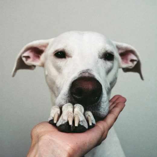 A dog's paw with freshly trimmed nails